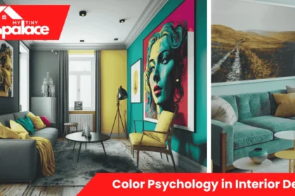 Modern living room demonstrating color psychology in interior design with soft blue walls and natural lighting creating a calm atmosphere