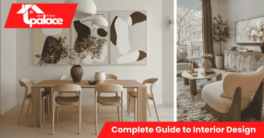 Featured image for Complete Guide to Interior Design Styles showing a modern living room blending Scandinavian and boho elements.
