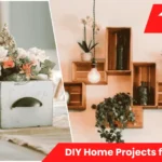 Bright living room makeover shown in DIY Home Projects for Beginners, featuring simple shelving and fresh paint updates.