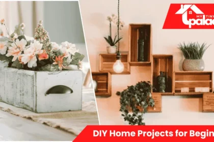 Bright living room makeover shown in DIY Home Projects for Beginners, featuring simple shelving and fresh paint updates.