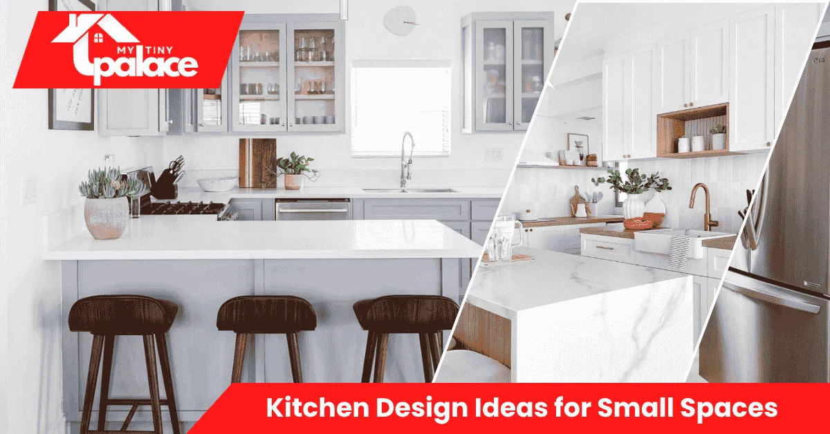 A small apartment kitchen featuring bright lighting, floating shelves, and compact decor inspired by Kitchen Design Ideas for Small Spaces.