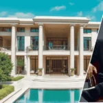 Aerial view of Mark Cuban's luxurious mansion in Dallas, Texas