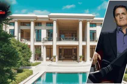Aerial view of Mark Cuban's luxurious mansion in Dallas, Texas
