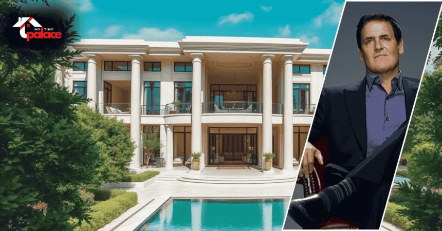 Aerial view of Mark Cuban's luxurious mansion in Dallas, Texas