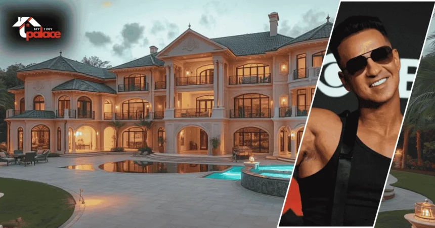 Exterior view of Mike Sorrentino's luxurious New Jersey home with elegant architecture and landscaped surroundings.
