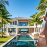 Image showing the inside Alex Siesta Key House with the house in the background and the owner’s framed portrait at the front.