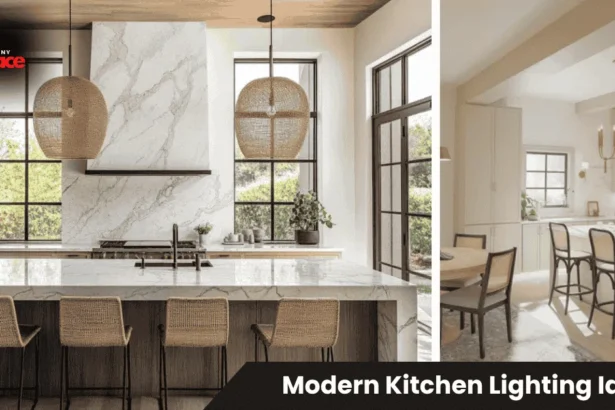 Bright modern kitchen featuring multiple modern kitchen lighting ideas including pendant lights over island and under-cabinet LED strips