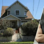 A view of the Toretto House Los Angeles showing the classic white home in Echo Park with a framed portrait of Dominic Toretto in the foreground.