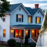 Image showing the where is Meredith Grey’s house with the house in the background and the owner’s framed portrait at the front.