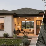 Image showing the jared padalecki housefirm with the home in the background and a framed portrait of Jared Padalecki displayed at the front.