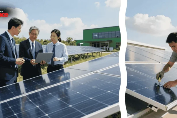 Several sleek black solar panels are mounted securely on a residential rooftop under a clear blue sky.